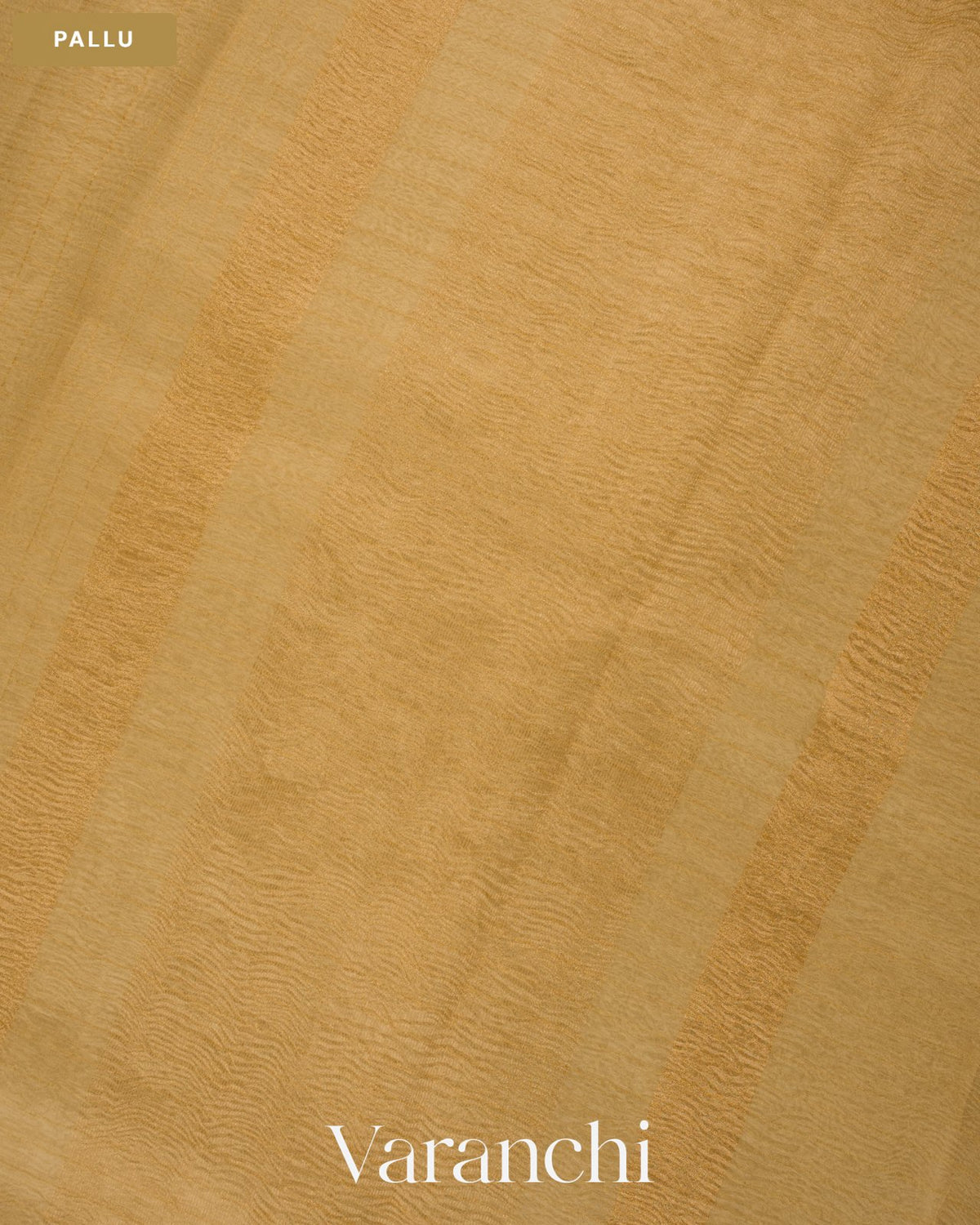 Ivory Checkered Pure Crush Kora Silk Saree — Pallu
