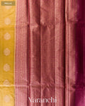 Olive Yellow Pure Tussar Silk Saree — Pallu