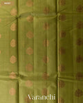 Mehandi Green Pure Tussar Silk Saree — Body
