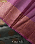 Slate Grey Pure Tussar Silk Saree — Blouse