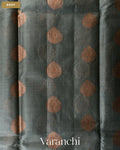 Slate Grey Pure Tussar Silk Saree — Body