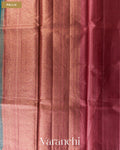 Teal Blue Pure Tussar Silk Saree — Pallu