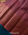 Teal Blue Pure Tussar Silk Saree — Blouse