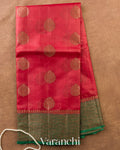 Ruby Red Pure Tussar Silk Saree — Full Saree