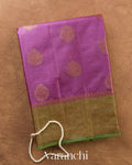 Purple Pink Pure Tussar Silk Saree — Folded