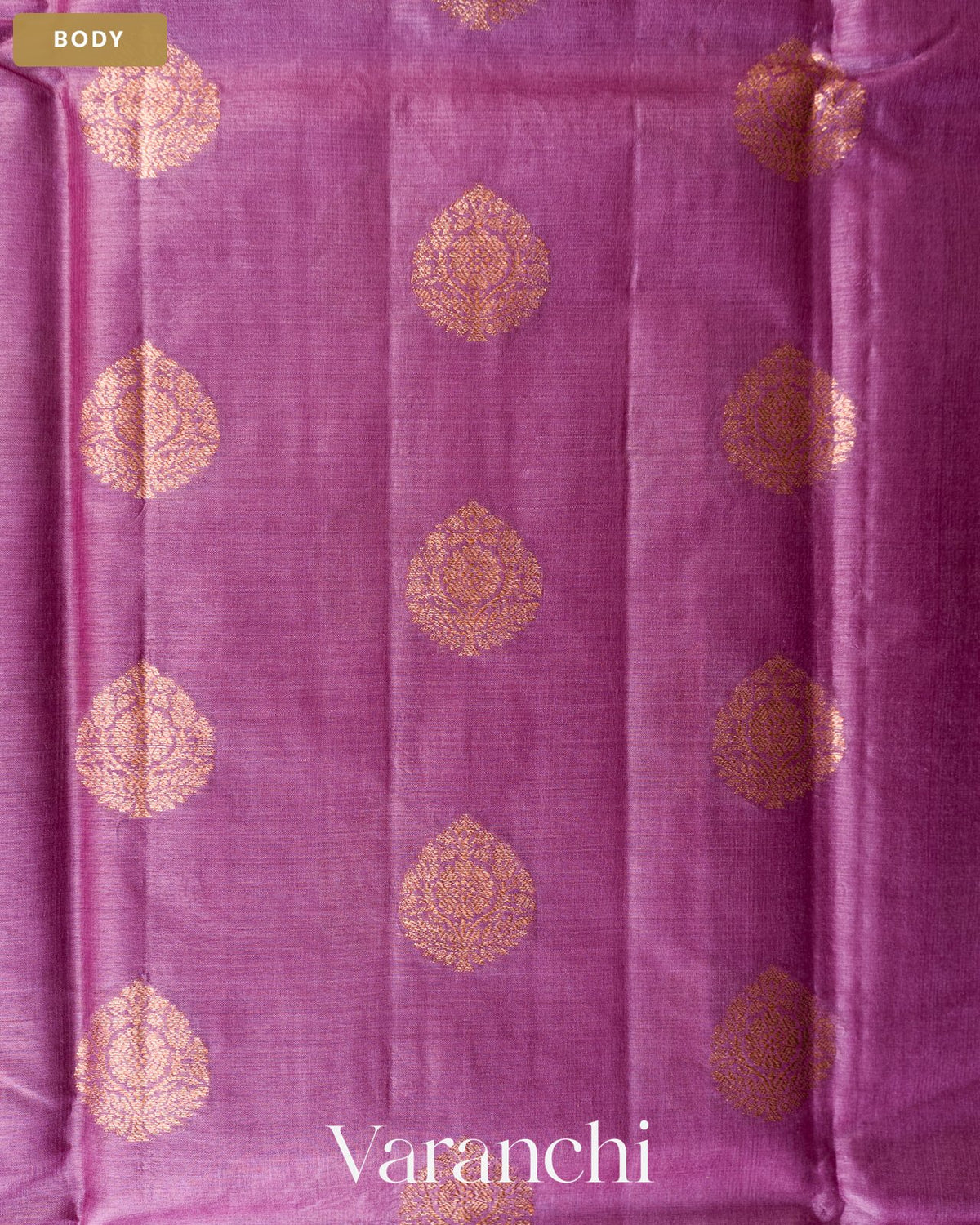 Purple Pink Pure Tussar Silk Saree — Body