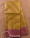 Deep Gold Lehariya Pure Tussar Silk Saree — Full Saree