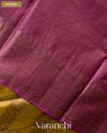 Deep Gold Lehariya Pure Tussar Silk Saree — Blouse