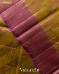 Deep Gold Lehariya Pure Tussar Silk Saree — Border