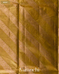 Deep Gold Lehariya Pure Tussar Silk Saree — Body