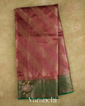 Onion Pink Lehariya Pure Tussar Silk Saree — Full Saree