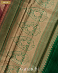 Onion Pink Lehariya Pure Tussar Silk Saree — Pallu