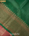 Onion Pink Lehariya Pure Tussar Silk Saree — Blouse