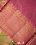 Olive Green Lehariya Pure Tussar Silk Saree — Blouse