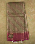 Grey Lehariya Pure Tussar Silk Saree — Full Saree
