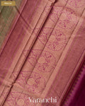 Grey Lehariya Pure Tussar Silk Saree — Pallu