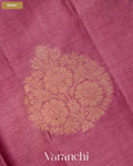 Onion Pink Pure Tussar Silk Saree — Body