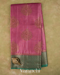 Onion Pink Pure Tussar Silk Saree — Full Saree