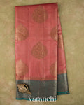 Coral Pure Tussar Silk Saree — Full Saree