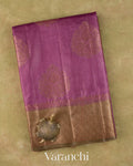 Onion Pink Pure Tussar Silk Saree — Folded
