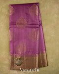 Onion Pink Pure Tussar Silk Saree — Full Saree