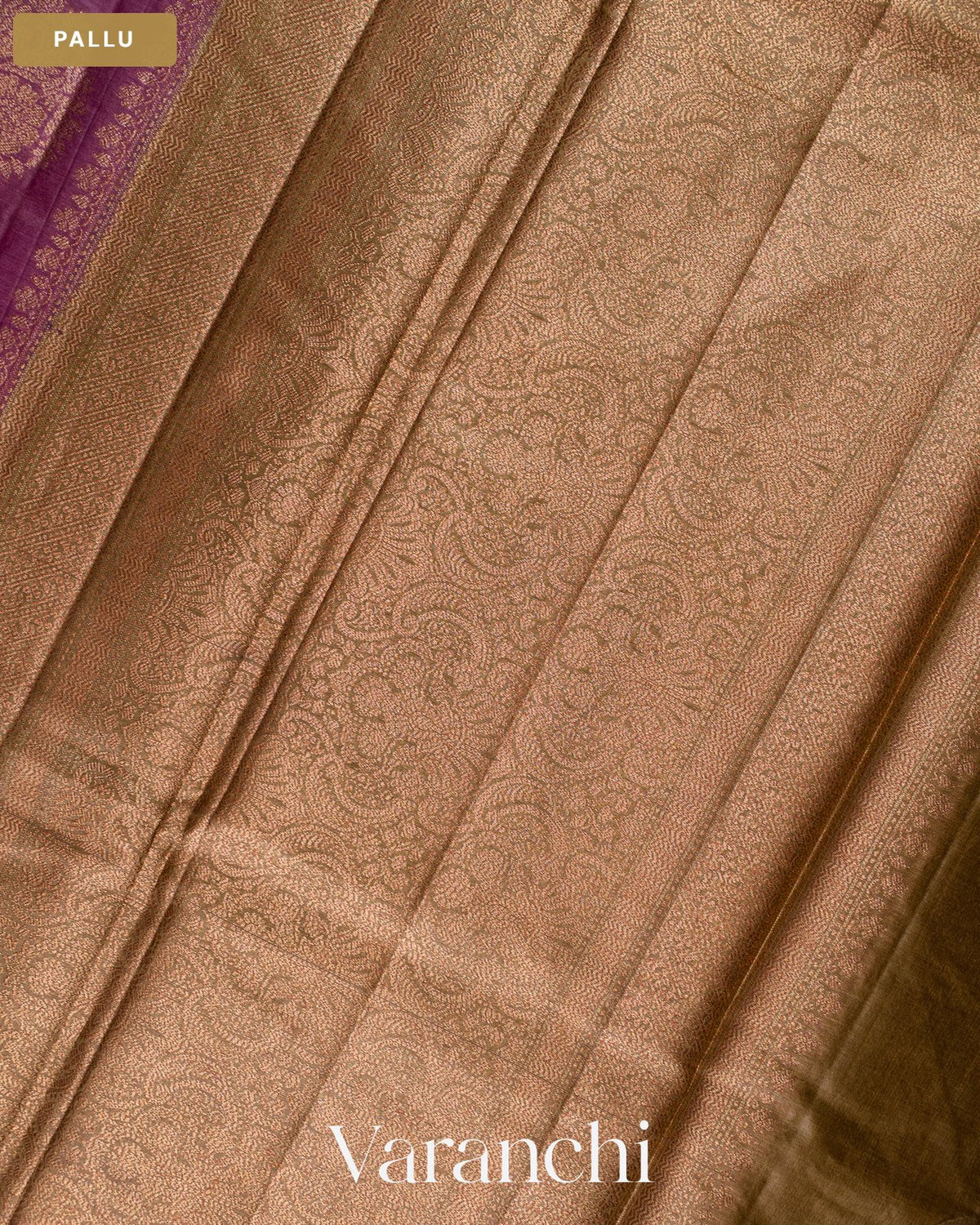Onion Pink Pure Tussar Silk Saree — Pallu