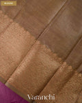 Onion Pink Pure Tussar Silk Saree — Blouse