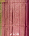 Olive Green Pure Tussar Silk Saree — Pallu
