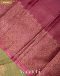 Olive Green Pure Tussar Silk Saree — Blouse
