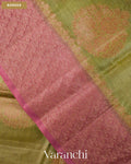 Olive Green Pure Tussar Silk Saree — Border