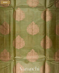Olive Green Pure Tussar Silk Saree — Body