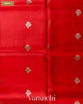 Crimson Red Pure Kora Silk Handloom Saree — Body