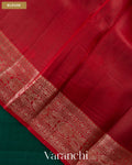 Bottle Green Pure Kora Silk Handloom Saree — Blouse