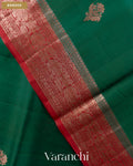 Bottle Green Pure Kora Silk Handloom Saree — Border