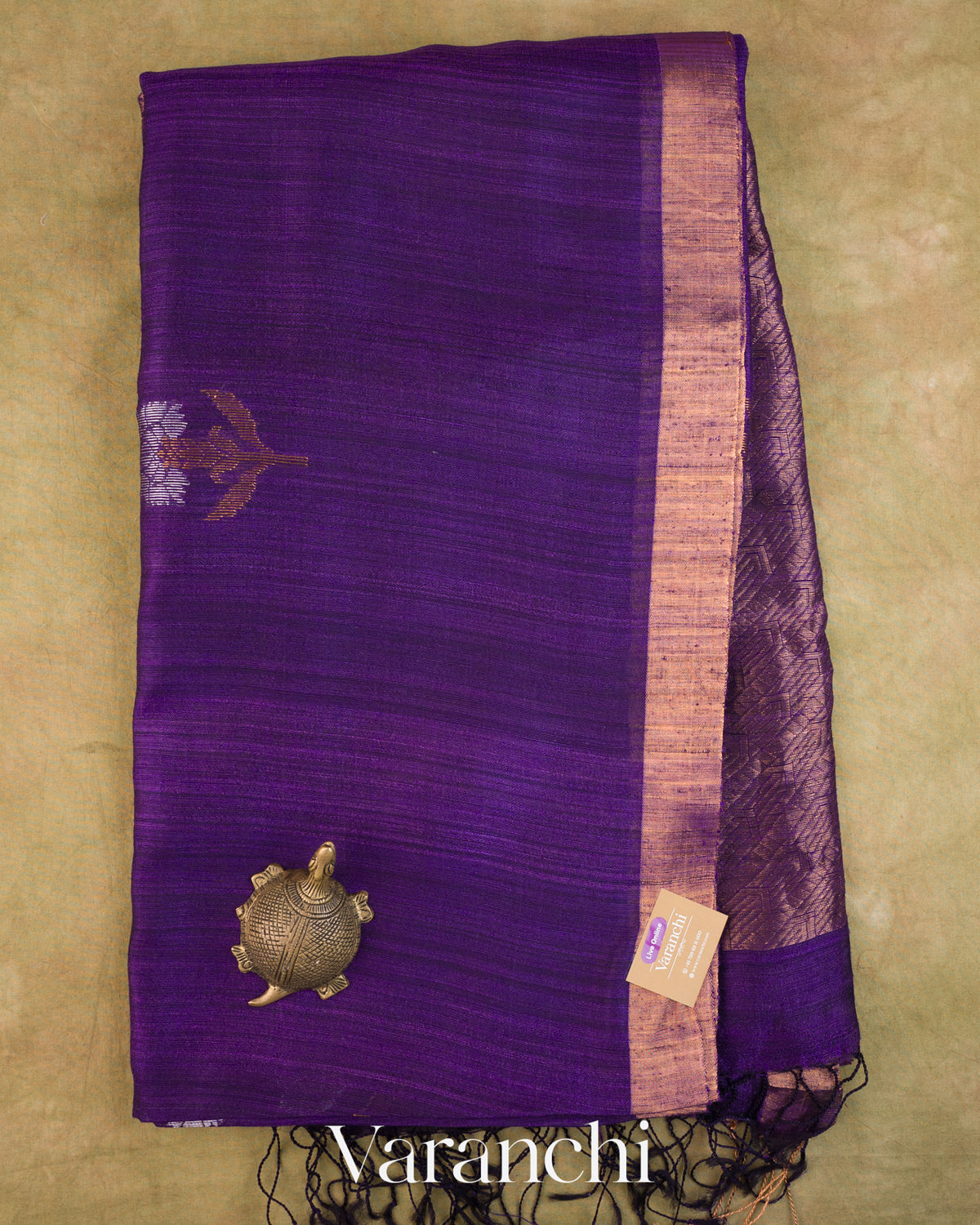 Deep Purple Pure Matka Silk Handloom Saree — Full Saree