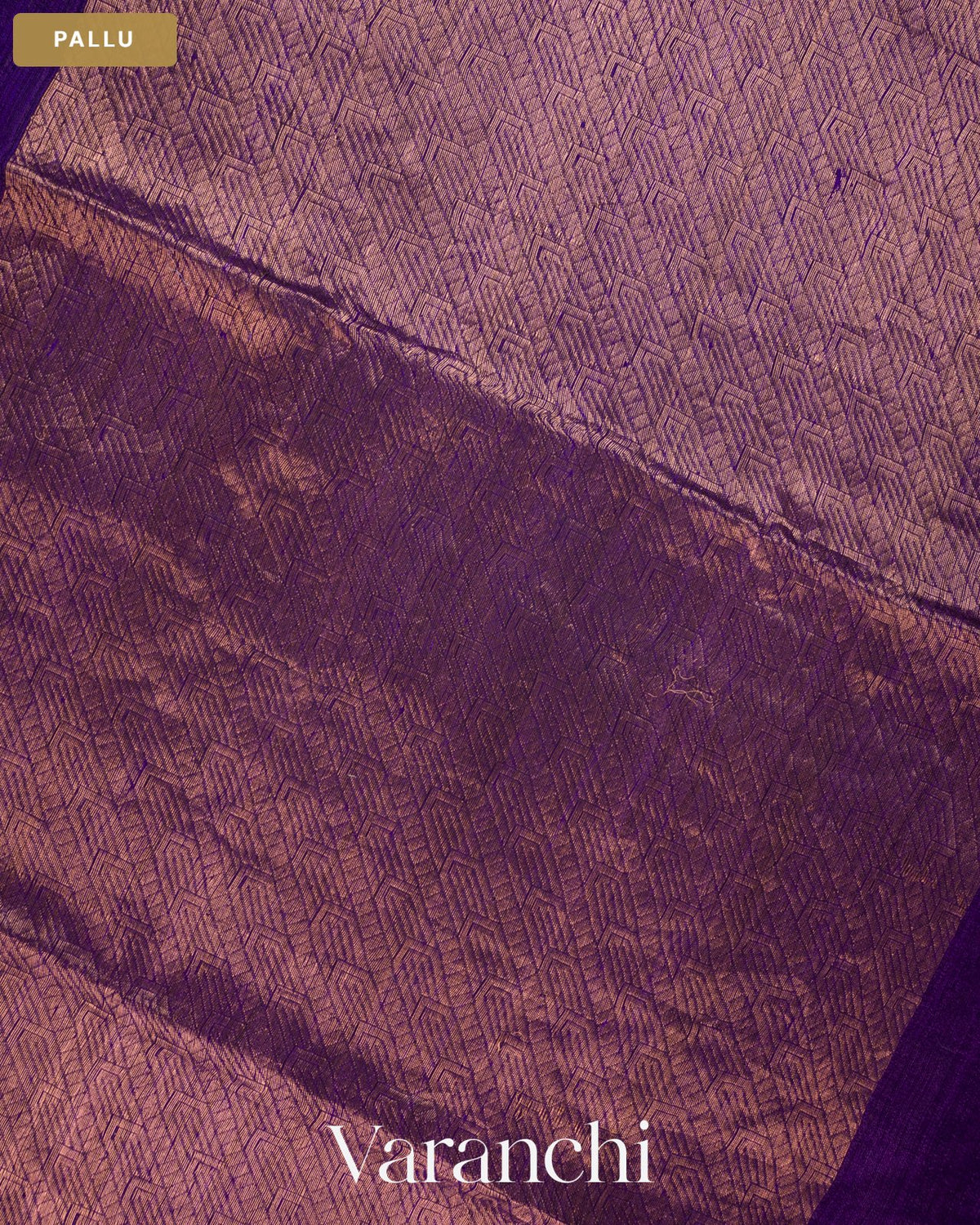 Deep Purple Pure Matka Silk Handloom Saree — Pallu