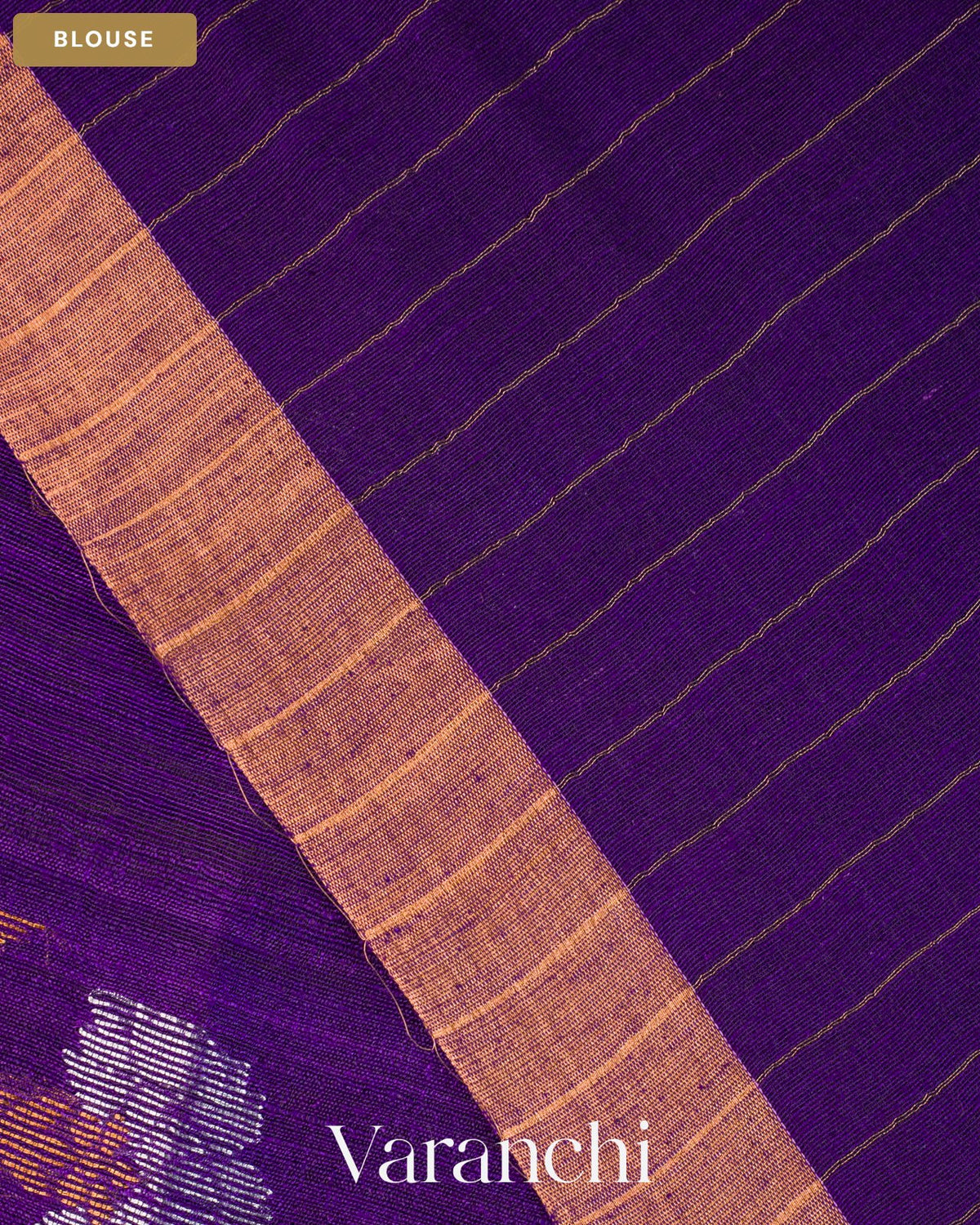 Deep Purple Pure Matka Silk Handloom Saree — Blouse