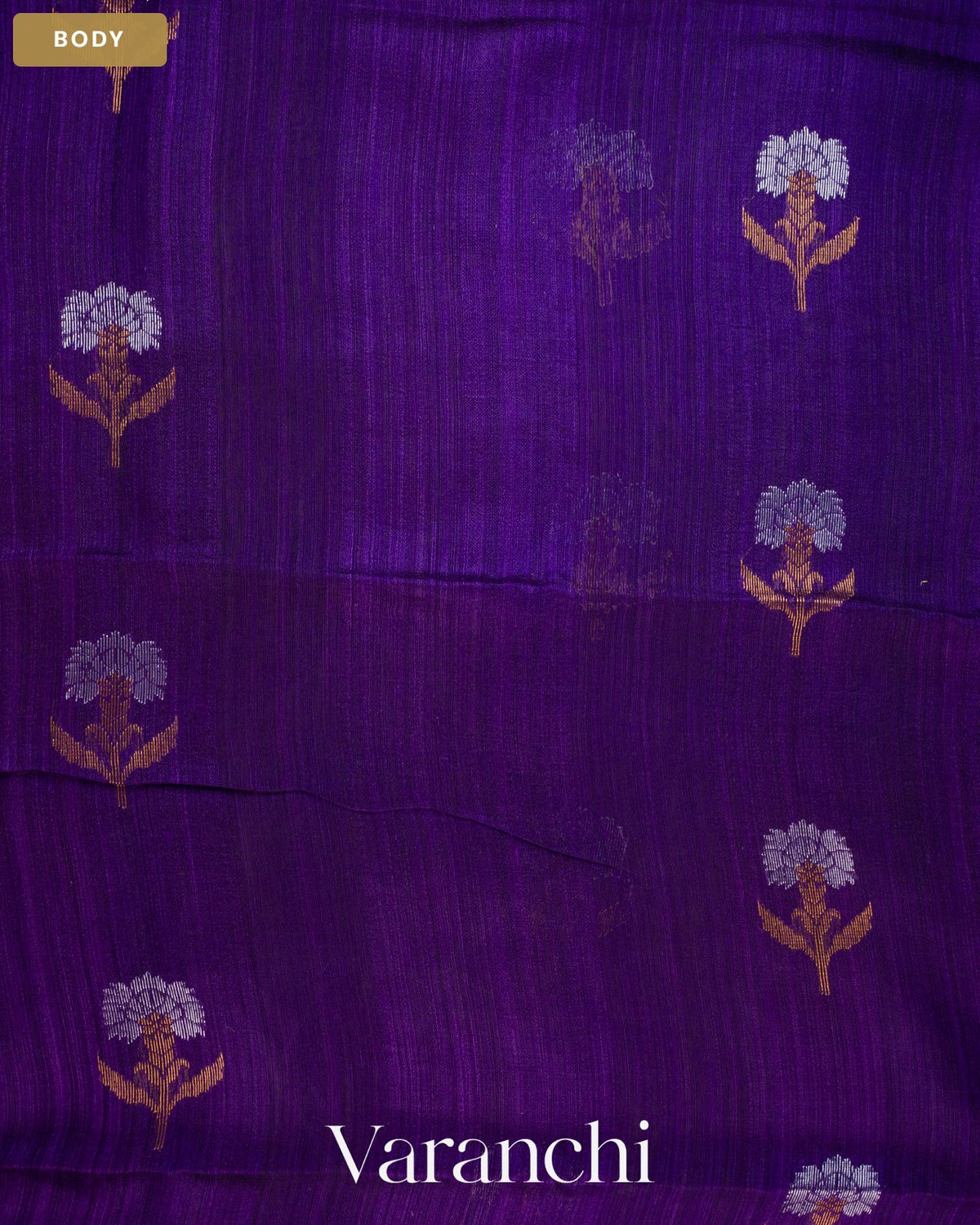 Deep Purple Pure Matka Silk Handloom Saree — Body