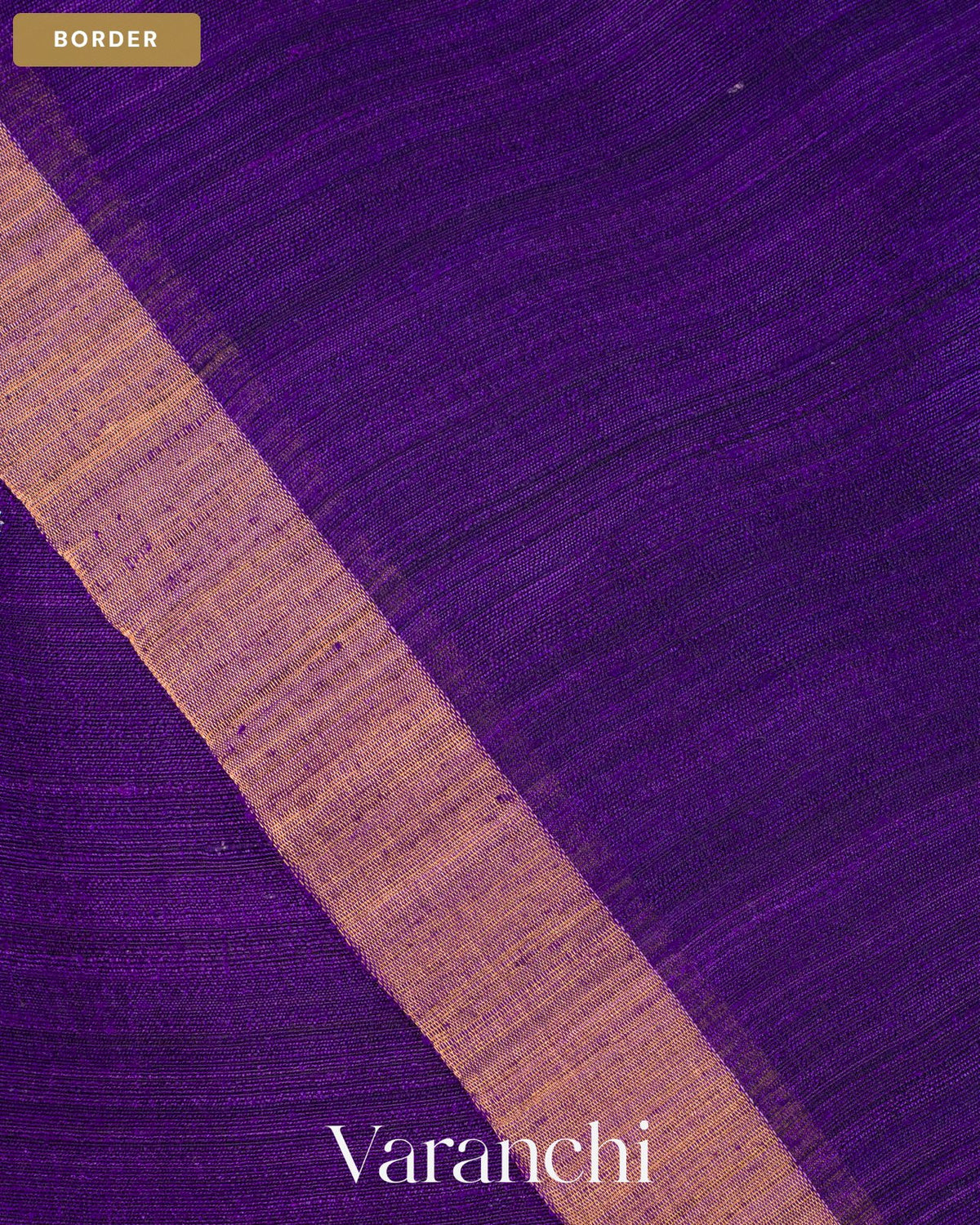 Deep Purple Pure Matka Silk Handloom Saree — Border