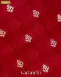 Tomato Red Pure Dupion Silk Handloom Saree — Body