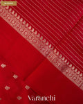 Tomato Red Pure Dupion Silk Handloom Saree — Blouse
