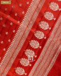 Rust Orange Pure Dupion Silk Handloom Saree — Pallu