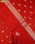 Rust Orange Pure Dupion Silk Handloom Saree — Border
