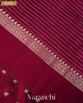 Burgundy Pure Dupion Silk Handloom Saree — Blouse
