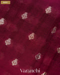 Burgundy Pure Dupion Silk Handloom Saree — Body