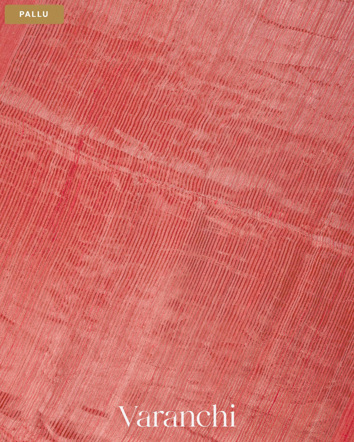 Peach Pink Floral Jamdani Pure Matka Silk Handloom Saree — Pallu