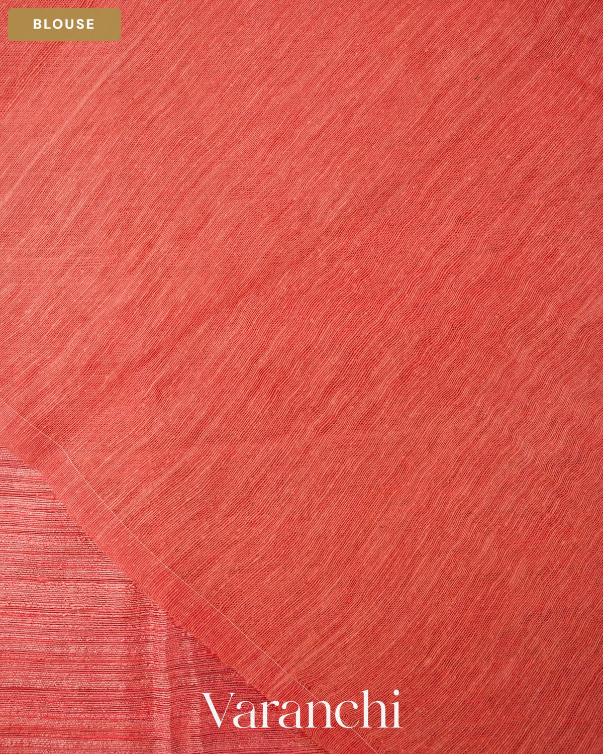 Peach Pink Floral Jamdani Pure Matka Silk Handloom Saree — Blouse