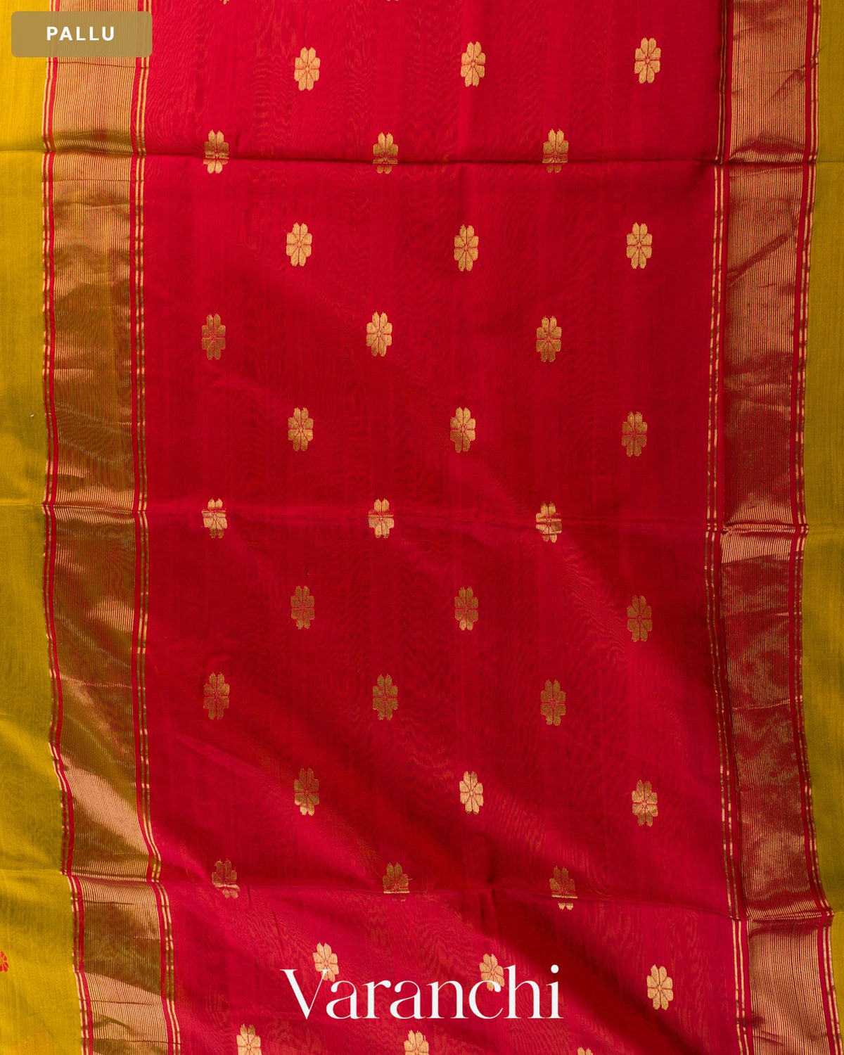 Olive Green Pure Maheshwari Silk Cotton Handloom Saree — Pallu