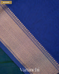 Peacock Blue Pure Maheshwari Silk Cotton Handloom Saree — Blouse