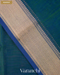 Peacock Blue Pure Maheshwari Silk Cotton Handloom Saree — Border